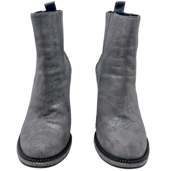 Opening Ceremony Boho Metallic Leather Ankle Boot Gray Western Revival Sz 39 US7 - Picture 2 of 15